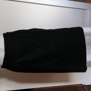 Vintage black velvet pencil skirt 18